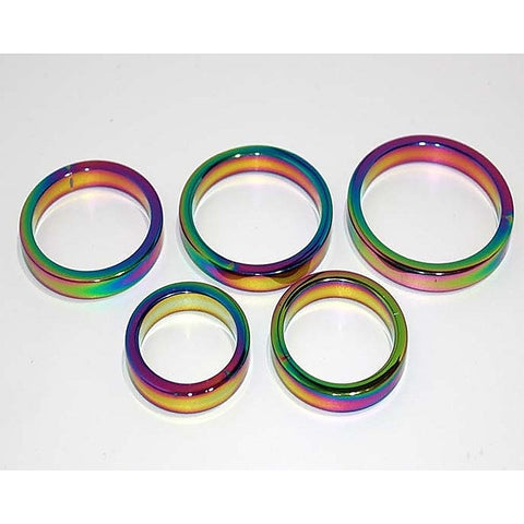 Heavy Duty Rainbow Metal Cock Ring 8mm by Hell's Couture