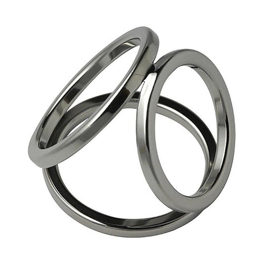 Triple Cock and Ball Ring by Hell's Couture
