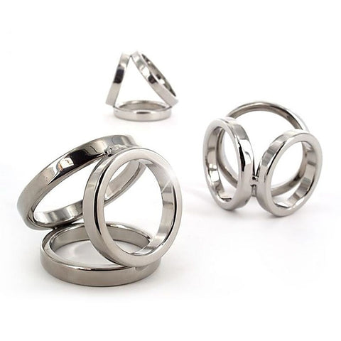 Triple Cock and Ball Ring by Hell's Couture