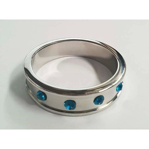 Deep Shallow Cock Ring 55mm Sapphire by Hell's Couture
