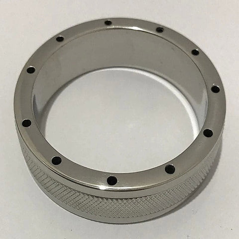 Cool & Knurl Steel Cock Ring by Hell's Couture