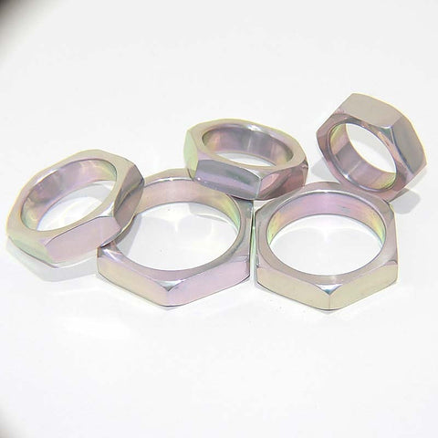Aluminium Hexagonal Cock Ring by Hell's Couture