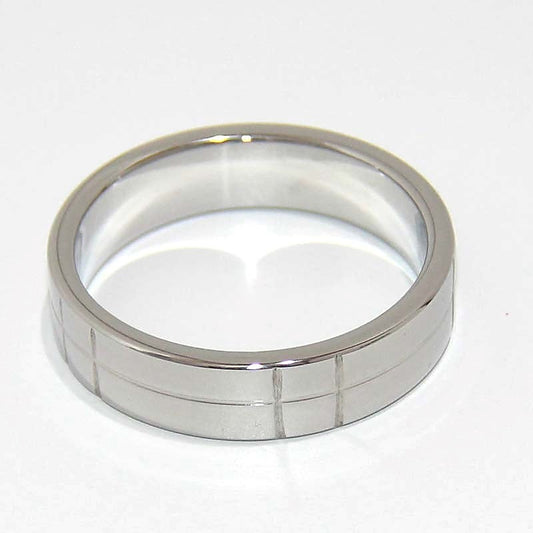 Steel Grooved Cock Ring by Hell's Couture