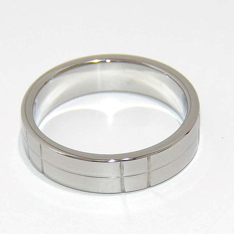 Steel Grooved Cock Ring by Hell's Couture