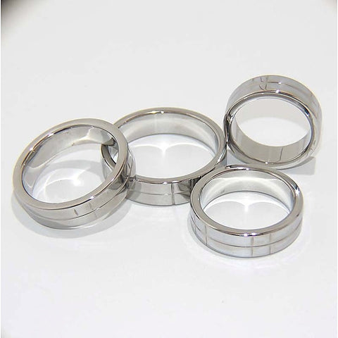 Steel Grooved Cock Ring by Hell's Couture
