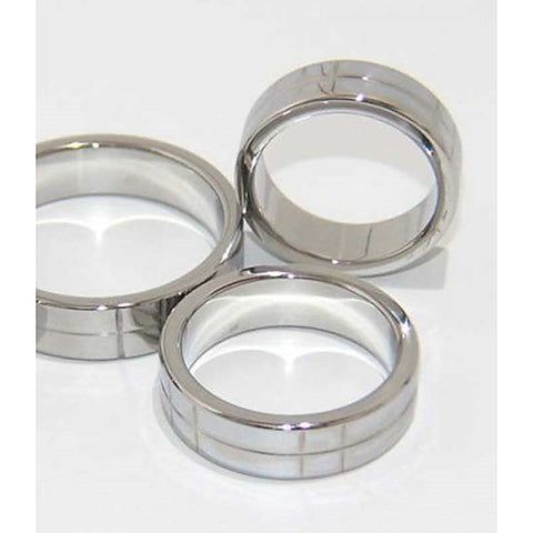 Steel Grooved Cock Ring by Hell's Couture