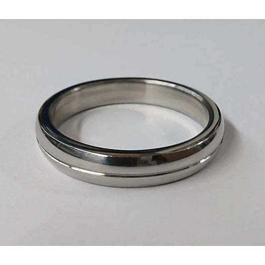 Donut Steel Cock Ring Grooved by Hell's Couture