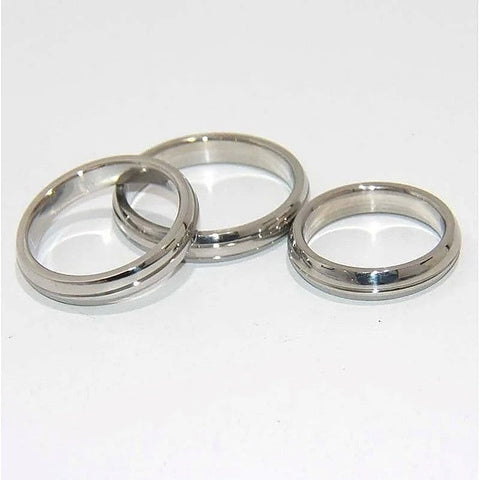 Donut Steel Cock Ring Grooved by Hell's Couture