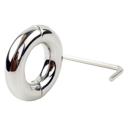 Oval Ball Stretcher In Steel by Hell's Couture