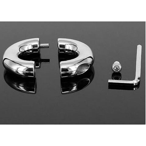 Oval Ball Stretcher In Steel by Hell's Couture
