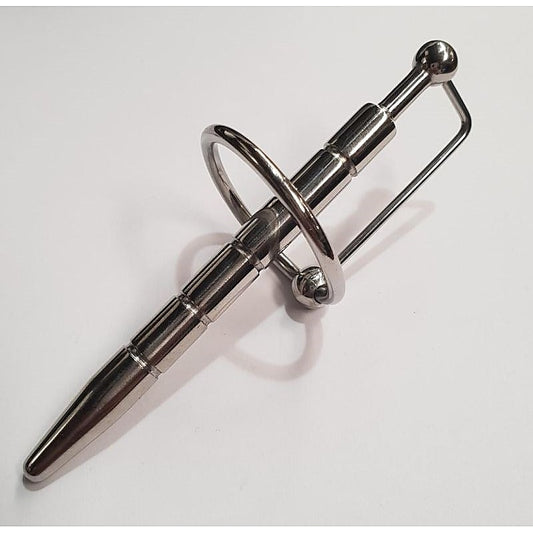 Ribbed Penis Plug with Glans Ring by Hell's Couture