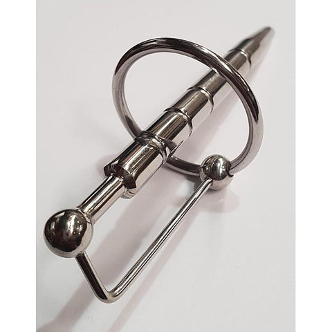 Ribbed Penis Plug with Glans Ring by Hell's Couture