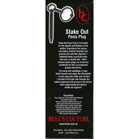 Stake Out Penis Plug with Glans Ring by Hell's Couture