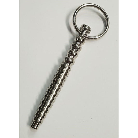 Head Quarters Ribbed Metal Cum Thru Penis Plug