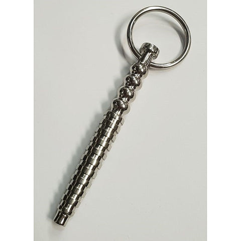 Head Quarters Ribbed Metal Cum Thru Penis Plug