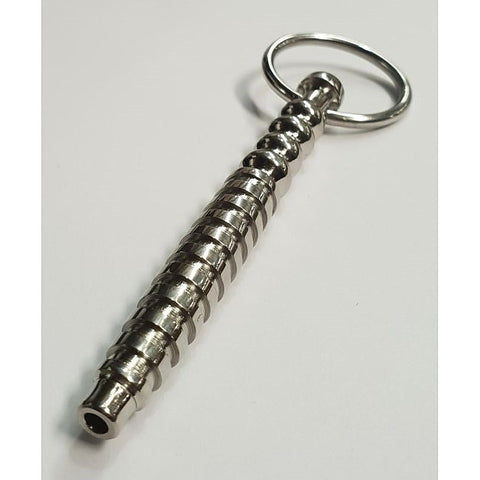 Head Quarters Ribbed Metal Cum Thru Penis Plug