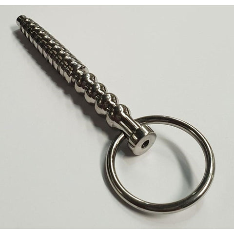 Head Quarters Ribbed Metal Cum Thru Penis Plug