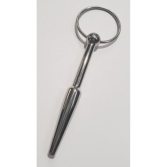Steel Cum Thru Penis Plug with Ring by Hell's Couture