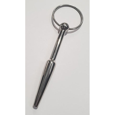Steel Cum Thru Penis Plug with Ring by Hell's Couture