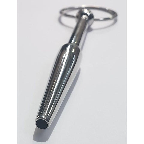 Steel Cum Thru Penis Plug with Ring by Hell's Couture