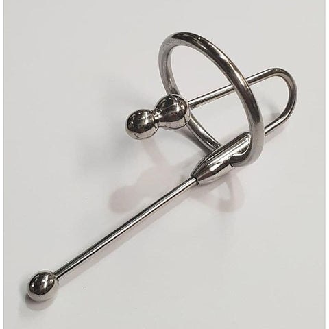 Double Up Steel Penis Plug & Ring by Hell's Couture