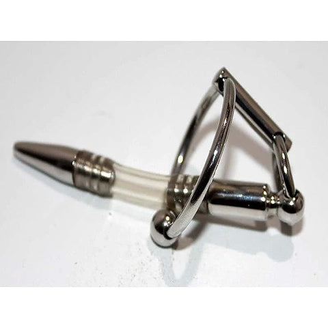 Flexible Penis Plug With Steel Glans Ring by Hell's Couture