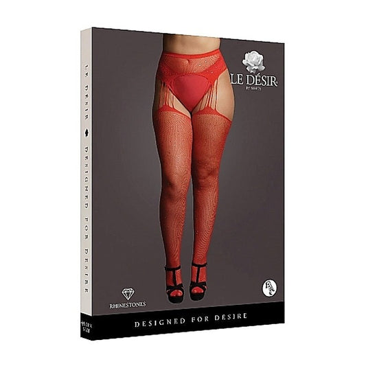 Suspender Rhinestone Pantyhose by Shots Toys