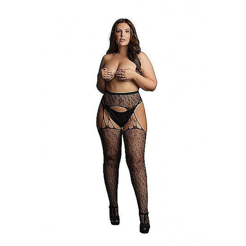 Suspender Leopard Pantyhose by Shots Toys