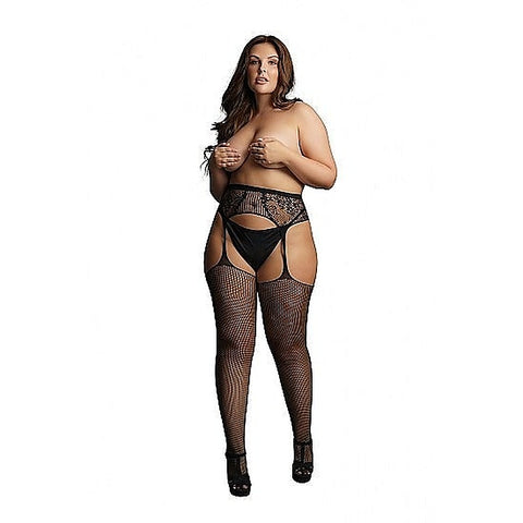 Fishnet and Lace Garterbelt Stockings by Shots Toys