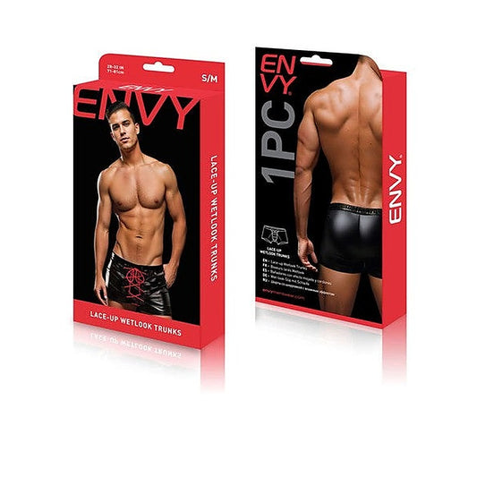 Lace-Up Wetlook Trunks by Envy Menswear