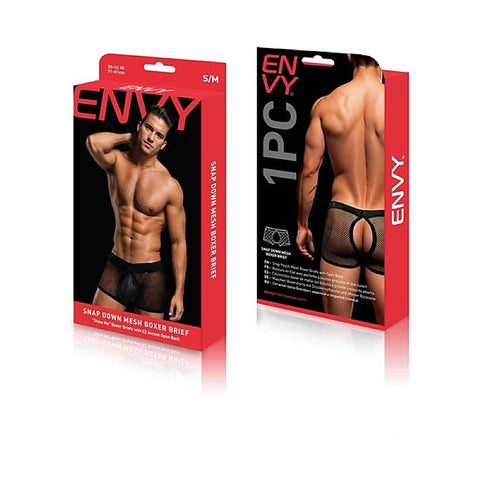 Snap Down Mesh Boxer Briefs by Envy Menswear