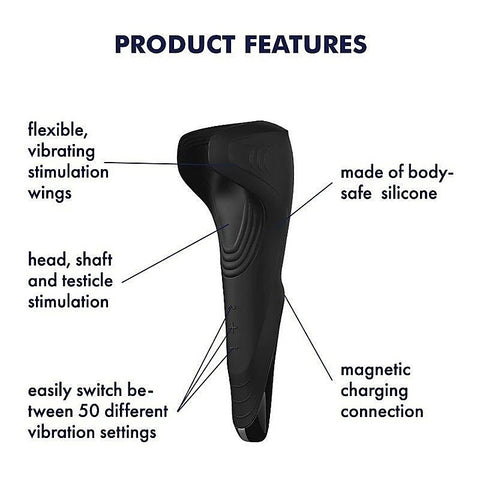 Men Wand 50 Functions Waterproof Masturbator By Satisfyer
