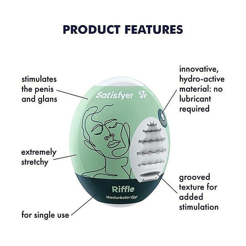 Riffle 3 Piece Mens Masturbator Eggs by Satisfyer