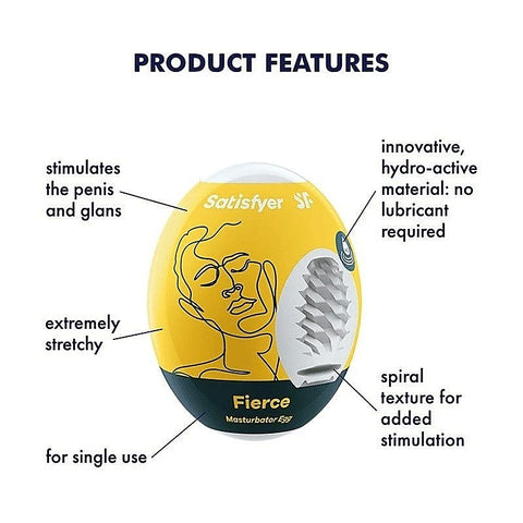 Fierce Travel Friendly Male Masturbator Egg by Satisfyer