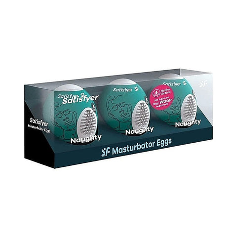 Naughty 3 Pack Male Masturbator Eggs by Satisfyer