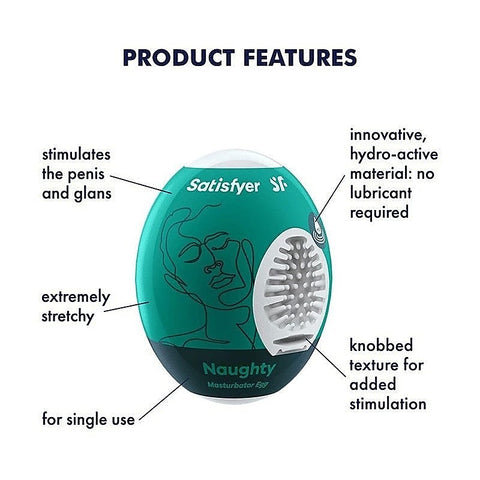Naughty Male Pleasure Masturbator Egg by Satisfyer