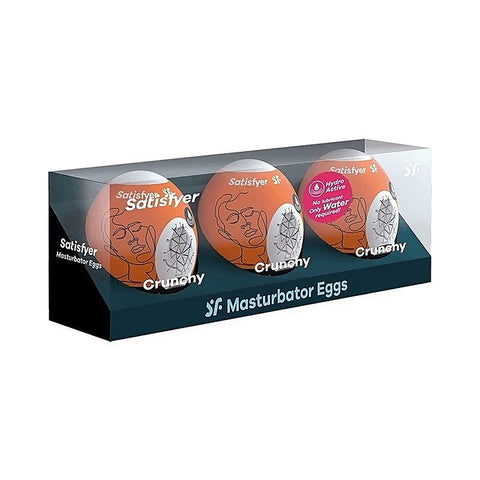 Crunchy 3 Piece Mens Masturbator Egg Set by Satisfyer