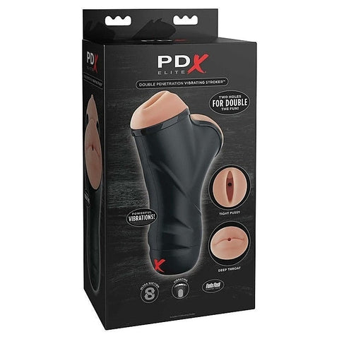 PDX Elite Double Penetration Vibrating Male Stroker