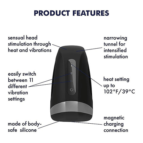 Men Heat Vibration Male Masturbator by Satisfyer