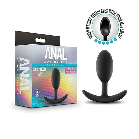 Anal Adventures Platinum Vibra Slim Plug by Blush Novelties