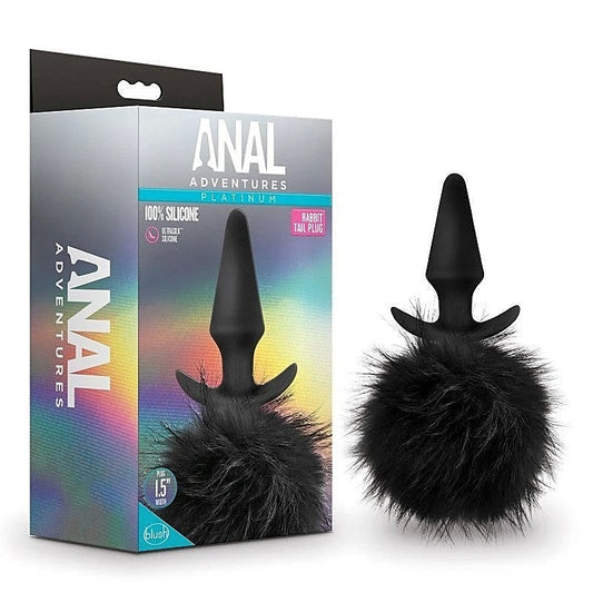 Anal Adventures Platinum Rabbit Tail Plug by Blush Novelties