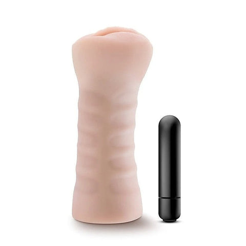 Lifelike Ribbed Vibrating Masturbator by Blush Novelties