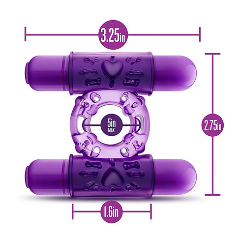 Play With Me Double Play Dual Vibrating Cock Ring