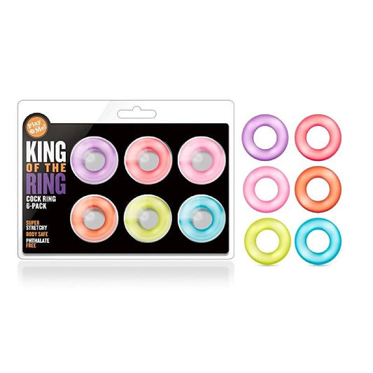 Play With Me King Of The Cock Ring 6-pack by Blush Novelties