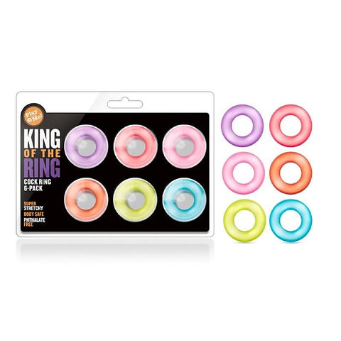 Play With Me King Of The Cock Ring 6-pack by Blush Novelties