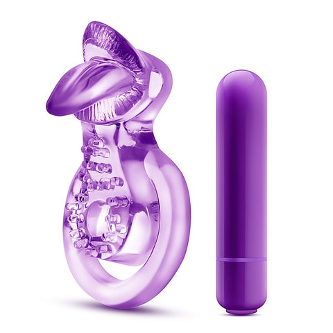 Play With Me Lick It Vibrating Cock & Ball Rings