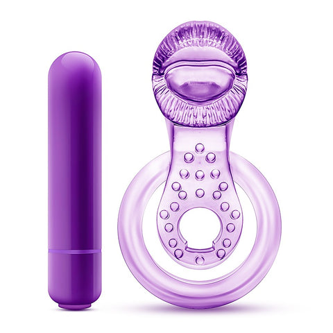 Play With Me Lick It Vibrating Cock & Ball Rings