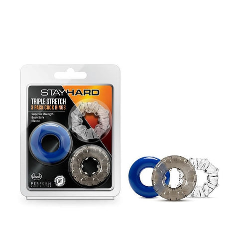 Stay Hard Triple Stretch 3 Pack Cock Rings