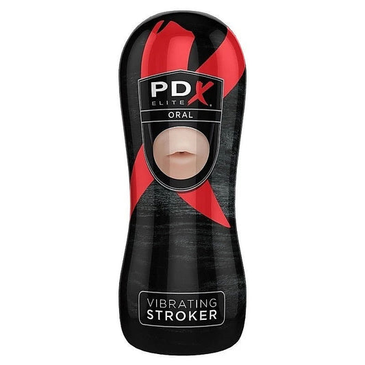 PDX Elite Vibrating Oral Sex Realistic Mens Stroker