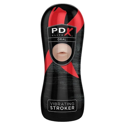 PDX Elite Vibrating Oral Sex Realistic Mens Stroker
